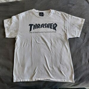 Thrasher T Shirt Men's Small White‎ Skateboard Magazine San Francisco Read